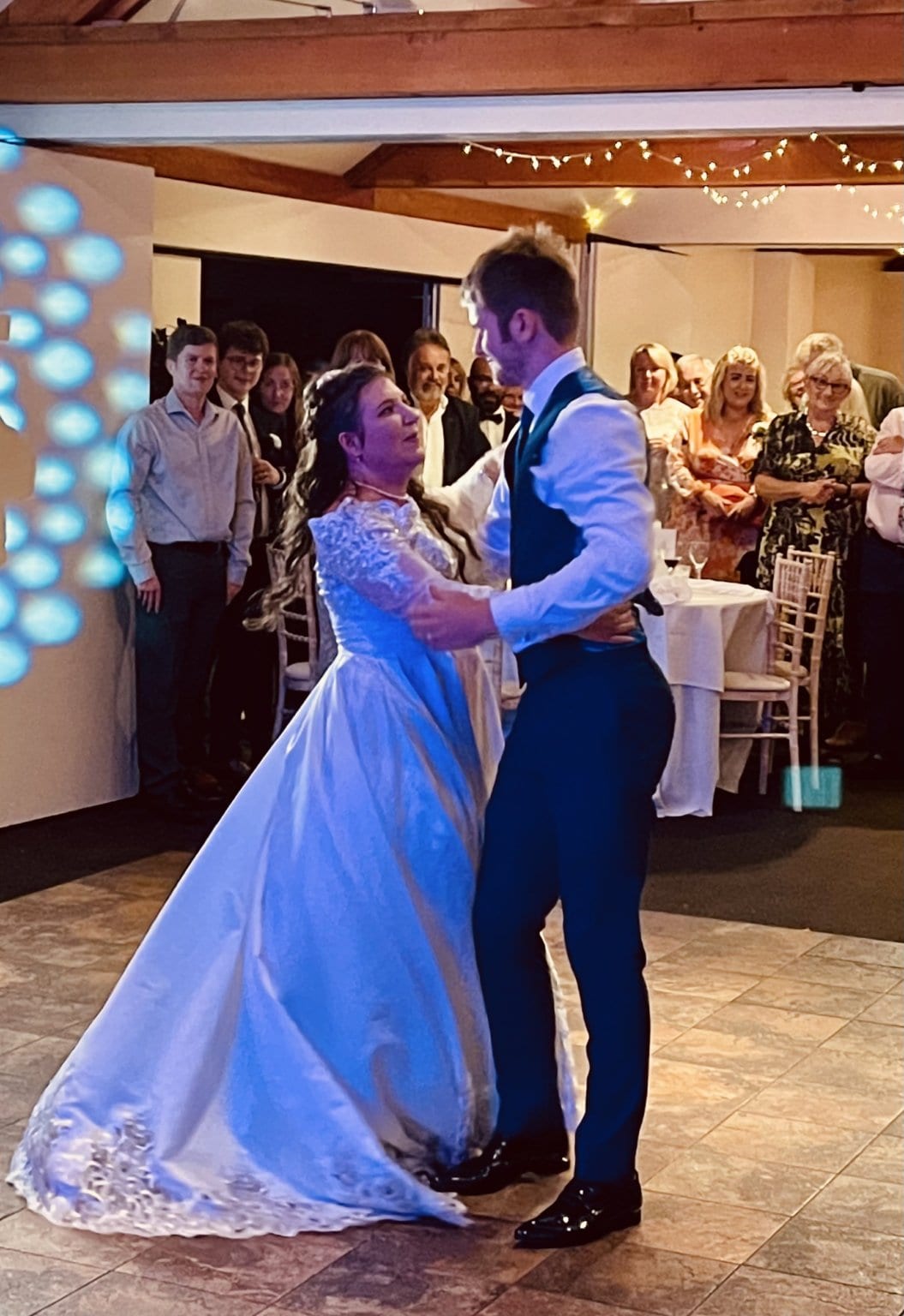 Norwich Wedding Disco - Bride & Groom dancing to their first dance at Sprowston Manor