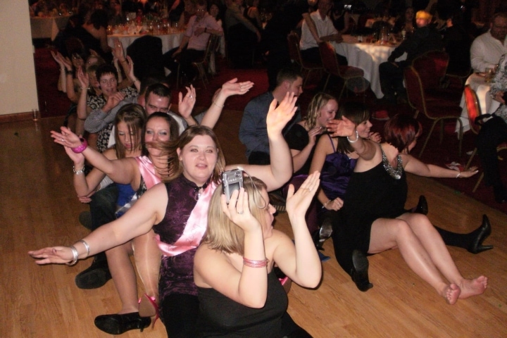 Guests dancing oops upside your head at Wensum Valley Golf Club